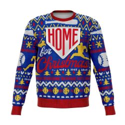 Home For Christmas Baseball Fan Funny Christmas - Fleece Lined Fashion Sweatshirt