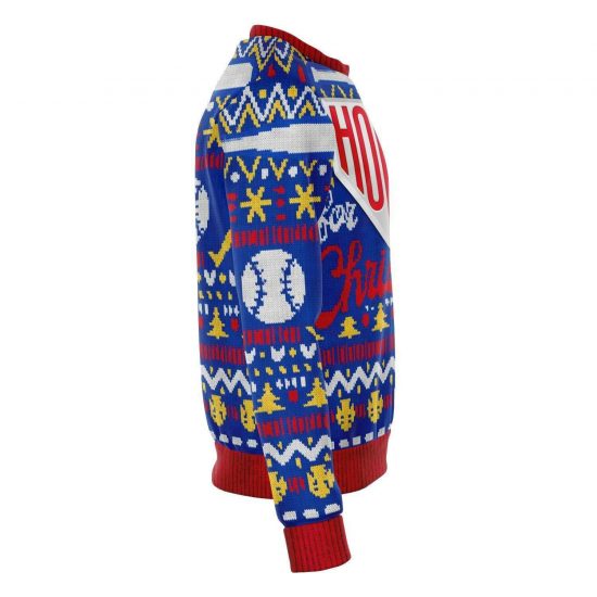Home For Christmas Baseball Fan Funny Christmas Fleece Lined Fashion Sweatshirt 3