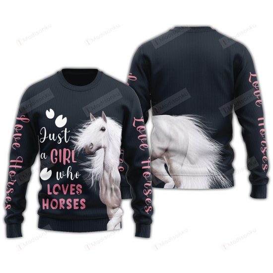 Horse Just A Girl Ugly Christmas Sweater