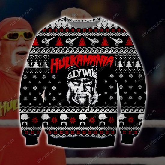 Hulkamania Knitting Pattern 3D Print Ugly Christmas Sweatshirt