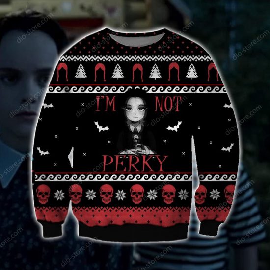 I'M Not Perky Knitting Pattern 3D Print Ugly Christmas Sweatshirt