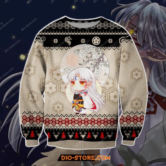 Inuyasha Manga 3D Knitting Pattern Print Ugly Christmas Sweatshirt