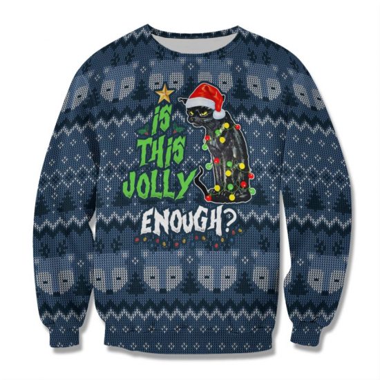 Is This Jolly Enough Unisex All Over Print Cotton Sweatshirt