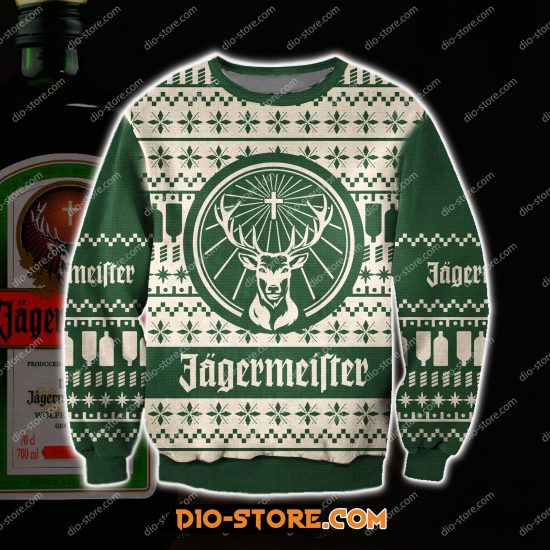 Jagermeister Knitting Pattern 3D Print Ugly Sweatshirt 1