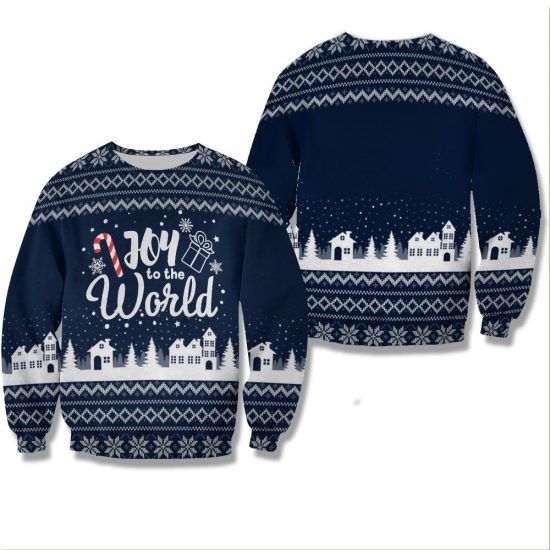 Joy To The World Unisex All Over Print Cotton Sweatshirt