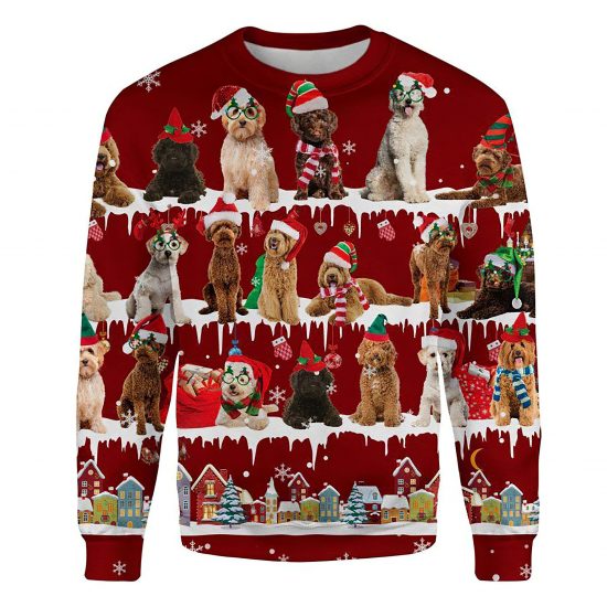 Labradoodle Snow Christmas Ugly Christmas Sweatshirt Animal Dog Cat Sweater Unisex