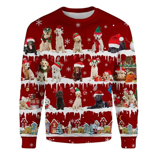 Labrador Retriever Snow Christmas Ugly Christmas Sweatshirt Animal Dog Cat Sweater Unisex