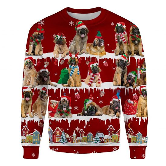 Leonberger Snow Christmas Ugly Christmas Sweatshirt Animal Dog Cat Sweater Unisex