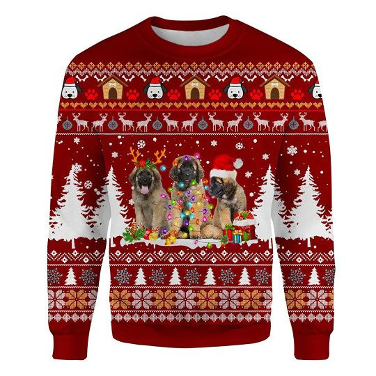 Leonberger Ugly Christmas Sweatshirt Animal Dog Cat Sweater Unisex