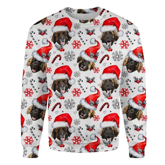 Leonberger Xmas Decor Ugly Christmas Sweatshirt Animal Dog Cat Sweater Unisex