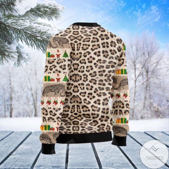 Leopard Cute Face Ugly Christmas Sweater