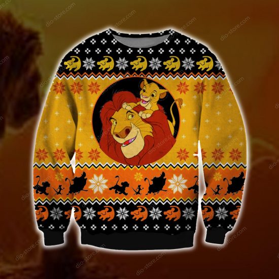 Lion King Knitting Pattern 3D Print Ugly Christmas Sweatshirt