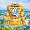 Lithuania Merry Christmas Yellow All-Over Unisex 3D Sweatshirt All Over Print