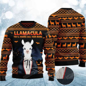Llamacula You'Ll Wanna Call Me Your Mama Ugly Christmas Sweater