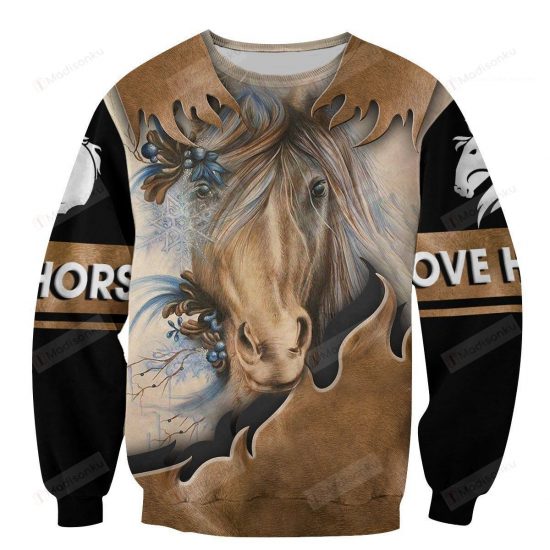 Love Awesome Horse Ugly Christmas Sweater