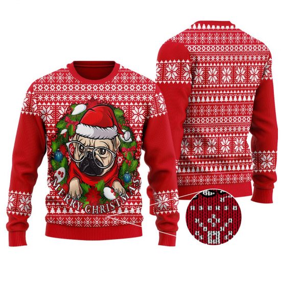 Love Pug Dog Christmas Ugly Sweaters