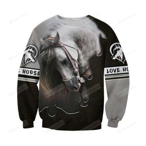 Love White Horse Ugly Christmas Sweater