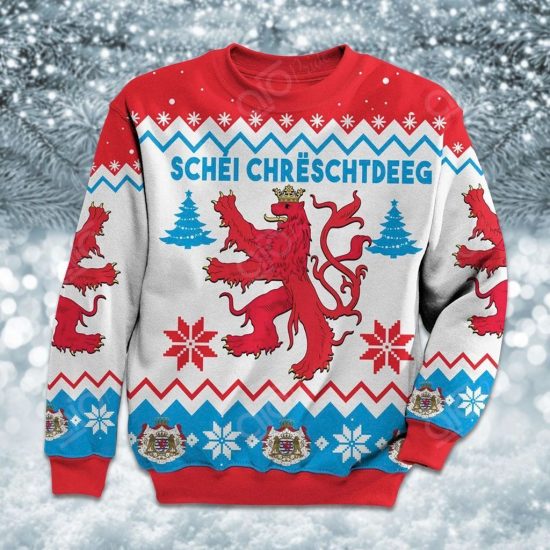 Luxembourg Christmas Unisex 3D Sweatshirt All Over Print 1