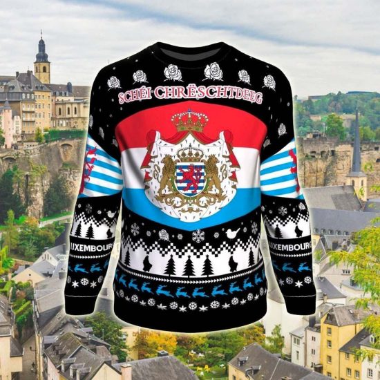 Luxembourg Christmas Unisex 3D Sweatshirt All Over Print