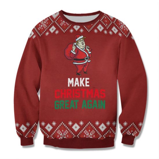 Make Christmas Great Again Unisex All Over Print Cotton Sweatshirt