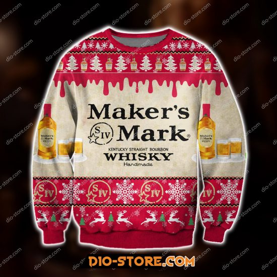 Maker'S Mark Whiskey Knitting Pattern 3D Print Ugly Sweatshirt