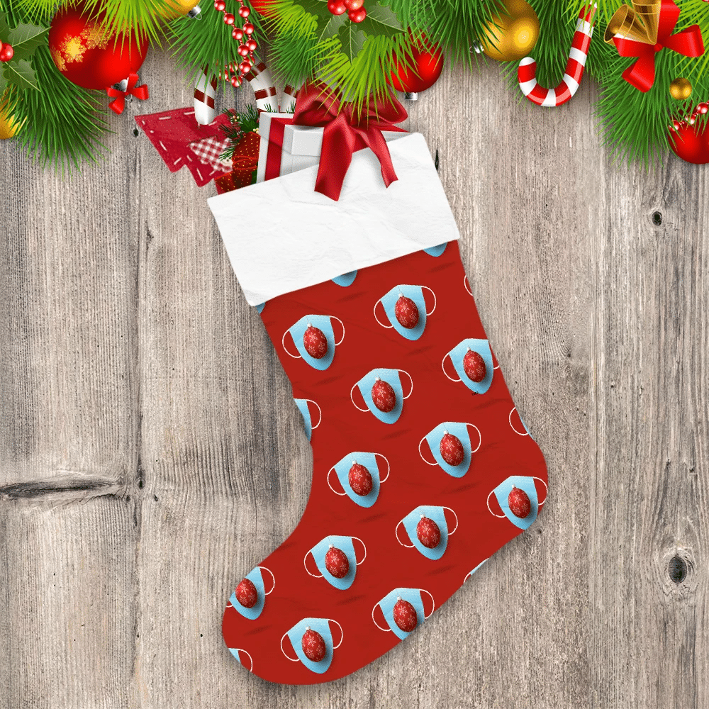 Medical Face Masks And Christmas Ball Christmas Stocking