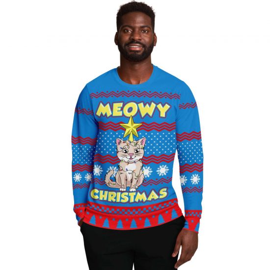 Meowy Christmas Ugly Christmas Sweatshirt Colins Store 4