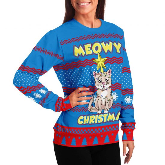 Meowy Christmas Ugly Christmas Sweatshirt Colins Store 8