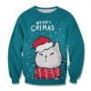Merry Catmas Unisex All Over Print Cotton Sweatshirt