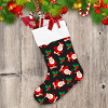 Merry Christmas Cartoon Happy Santa Claus On Black Design Christmas Stocking