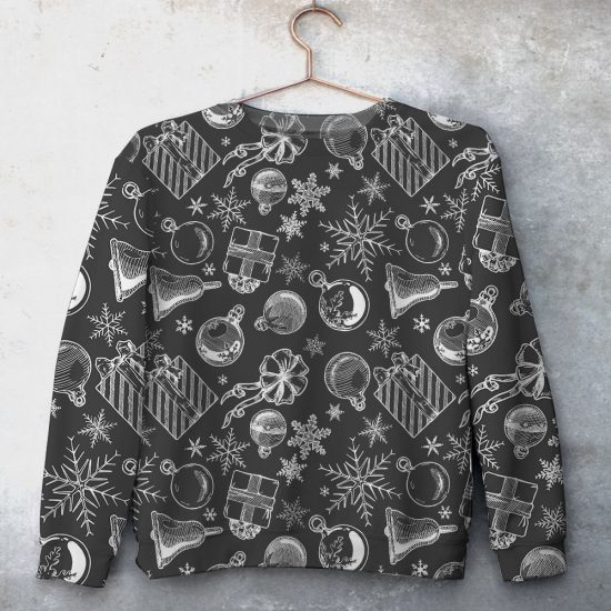 Merry Christmas Gift Pattern Unisex All Over Print Cotton Sweatshirt