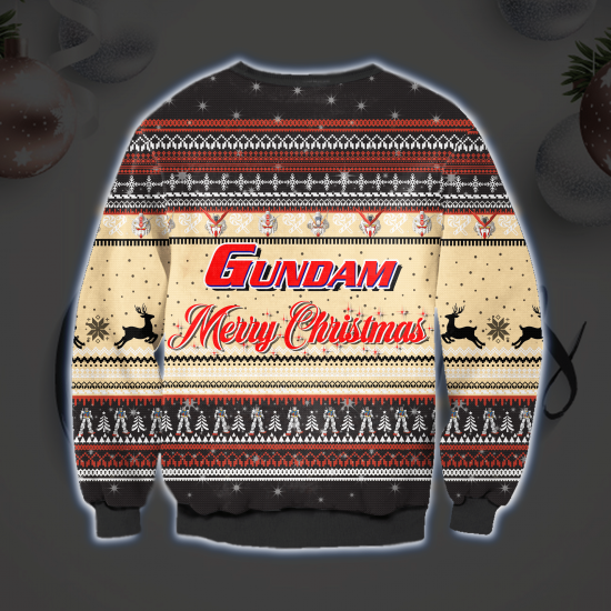 Merry Christmas Gundam 3D All Over Printed Ugly Sweatshirt 1