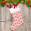 Merry Christmas Lovely Cartoon Santa Claus On Pink Design Christmas Stocking