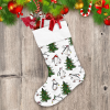 Merry Christmas Penguins Skating On Ice With Christmas Trees Christmas Stocking
