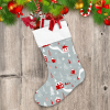 Merry Christmas With Cows Houses And Snowflakes Christmas Stocking