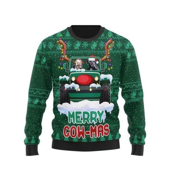 Merry Cow Mas Christmas Sweatshirt 1