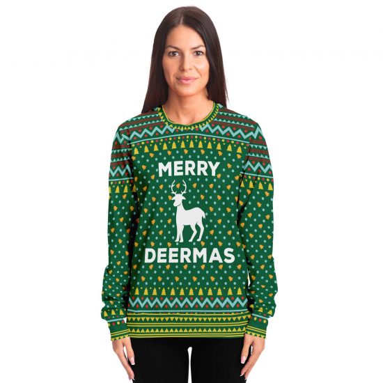Merry Deermas Ugly Christmas Sweatshirt Colins Store 2