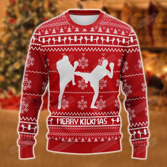 Merry Kickmas Ugly Christmas Sweater
