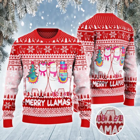 Merry Llamas Christmas Gift All Over Print Sweatshirt