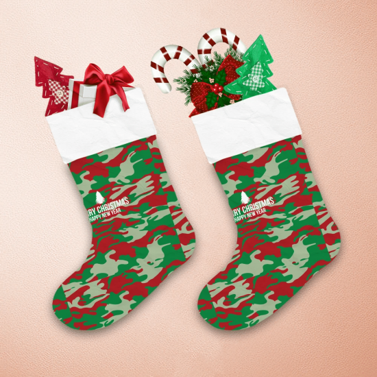 Military Camouflage And Merry Christmas Background Christmas Stocking 1