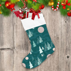 Military Moon And Snowflakes On Camouflage Green Christmas Stocking