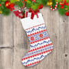 Mountains And Snowboard Style Traditional Knitted Christmas Stocking
