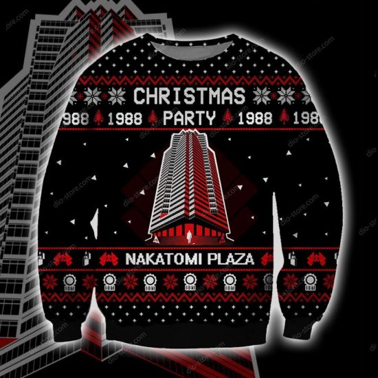 Nakatomi Plaza Knitting Pattern 3D Print Ugly Christmas Sweatshirt
