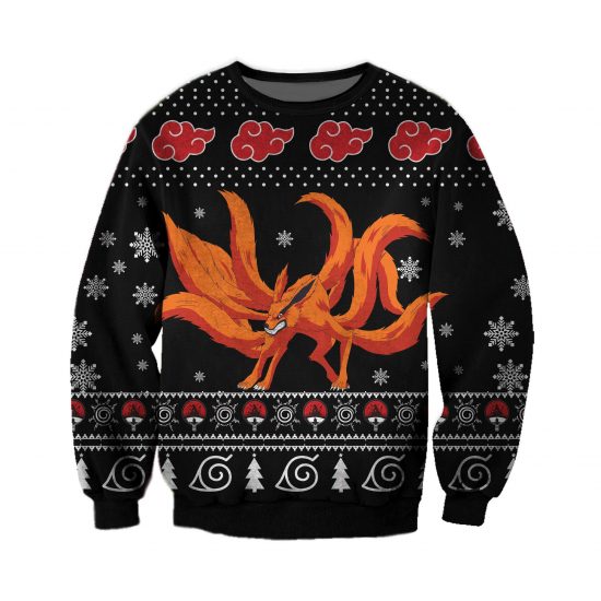 Naruto- Kurama Knitting Pattern 3D Print Ugly Sweatshirt