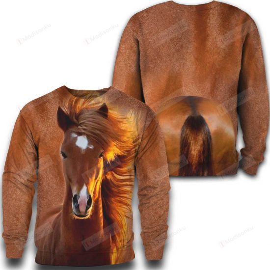 Nature Brown Horse Ugly Christmas Sweater