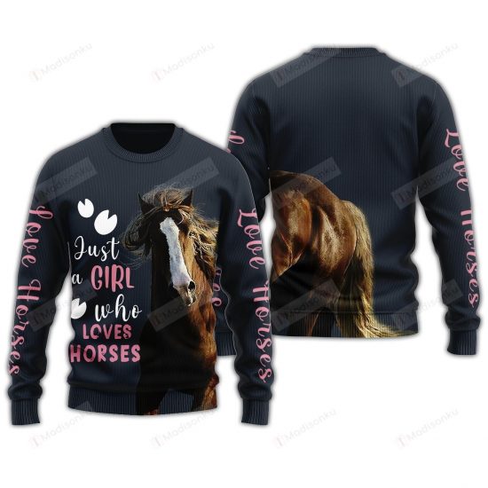 Nature Horse Just A Girl Ugly Christmas Sweater