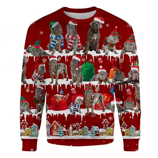 Neapolitan Mastiff Snow Christmas Ugly Christmas Sweatshirt Animal Dog Cat Sweater Unisex