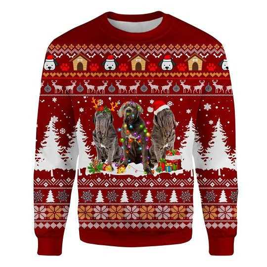 Neapolitan Mastiff Ugly Christmas Sweatshirt Animal Dog Cat Sweater Unisex
