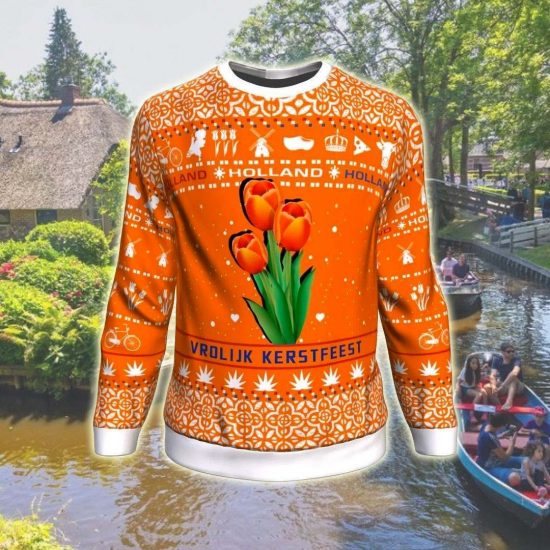 Netherlands Christmas Tulips Unisex 3D Sweatshirt All Over Print
