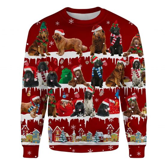 Newfoundland Snow Christmas Ugly Christmas Sweatshirt Animal Dog Cat Sweater Unisex